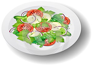 Healthy meal with fresh vegetable salad bowl