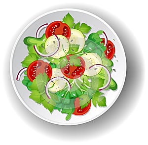 Healthy meal with fresh vegetable salad bowl