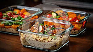 Healthy Meal Prep Containers with Chicken and Vegetables