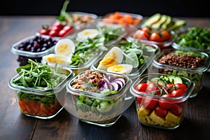 healthy meals portioned in containers for a diabetic diet