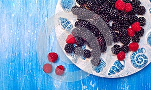 Healthy mixed fruit, Blueberry. Fresh berries