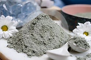 Healthy mud for body and hair treatment ingredient, natural organic blue clay powder ready to use