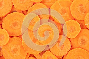 Healthy natural food, background. Carrots slices.