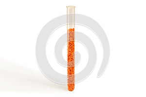 Healthy, natural lentils in a test tube