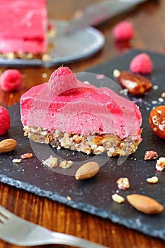 Healthy No Bake Icebox Cake with Raspberries