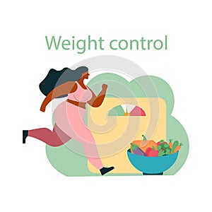 healthy nutrition and physical activity. Weight loss programs and diet plan. Vector illustration. Healthy lifestyle