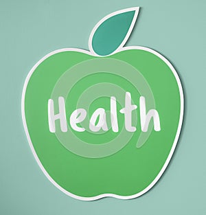 Healthy nutritious green apple icon