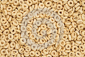 Healthy oat cereal background top view