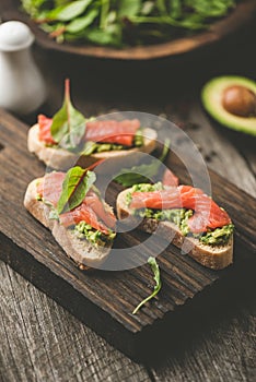 Healthy Open Sandwiches With Avocado and Salmon