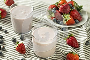 Healthy Organic Drinkable Yogurt Berry Kefir photo