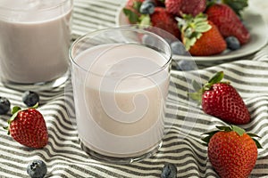 Healthy Organic Drinkable Yogurt Berry Kefir photo