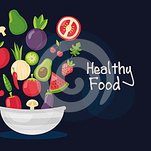 Healthy and organic food vector design photo