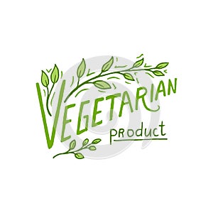 Healthy Organic food logos set or labels and elements for Vegetarian and Farm green natural vegetables products, vector