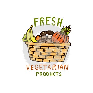 Healthy Organic food logos set or labels and elements for Vegetarian and Farm green natural vegetables products, vector