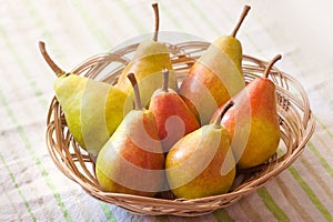Healthy Organic Pears in the Basket.