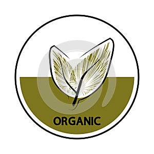 Healthy Organic sign. Organic food, farm fresh and natural product stamp for the food market