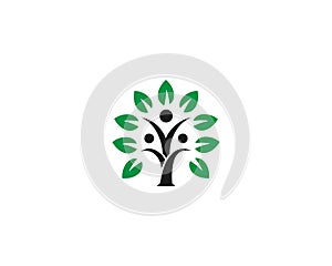 Healthy People Tree And Wellness Logo Design