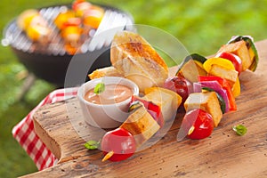 Healthy picnic lunch at a summer barbecue