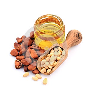 Healthy pine oil with pine nuts