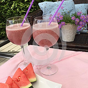 Healthy pink smoothie