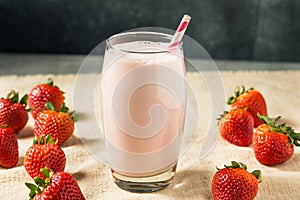 Healthy Pink Strawberry Milk