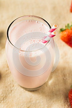 Healthy Pink Strawberry Milk