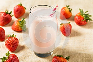 Healthy Pink Strawberry Milk