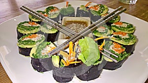 Healthy Plant Based Vegetable Sushi Rolls