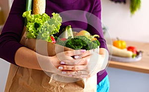 Healthy positive happy woman holding a paper