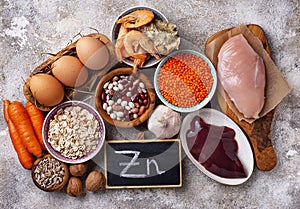 Healthy product sources of zinc.