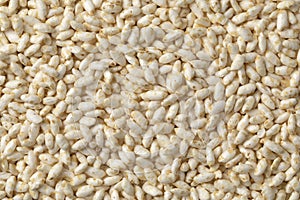 Healthy puffed rice close up full frame