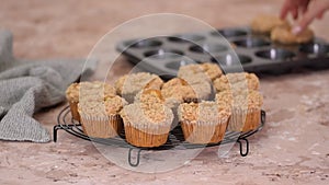 Healthy pumpkin muffins with fall spices.