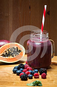 Healthy purple fruit juice