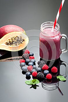 Healthy purple fruit juice