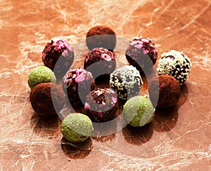 Healthy raw energy balls candy truffles