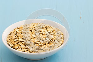 Healthy raw oats photo