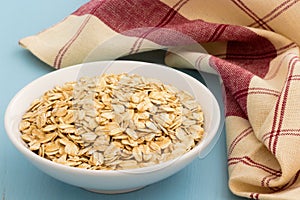 Healthy raw oats photo