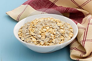 Healthy raw oats photo