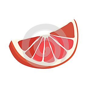 Healthy red half of grapefruit . Isolated vector fruit in flat style. Summer clipart for design