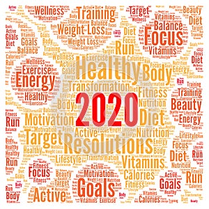 Healthy resolutions 2020 word cloud