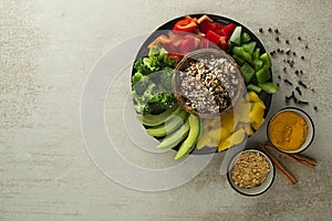 Healthy Salad bowl with vegetables and quinoa