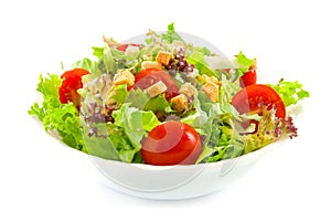 Healthy salad with croutons photo