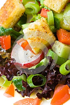 Healthy salad with croutons