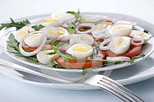 Healthy salad with eggs