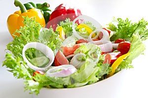 Healthy salad [made of varieties of vegetables] photo