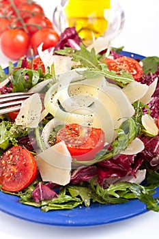 Healthy salad mix with cheese