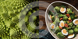 Healthy Salad Romanesco in bowl