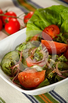 Healthy salad with tomatoes