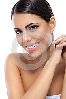 Healthy smiling beauty woman
