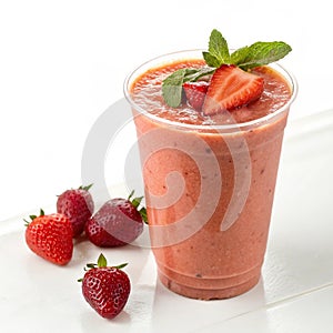 Smoothie isolated on white background photo